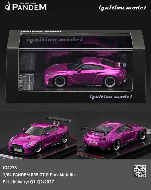 1/64 PANDEM R35 GT-R Pink Metallic - Ignition Models - IG4278