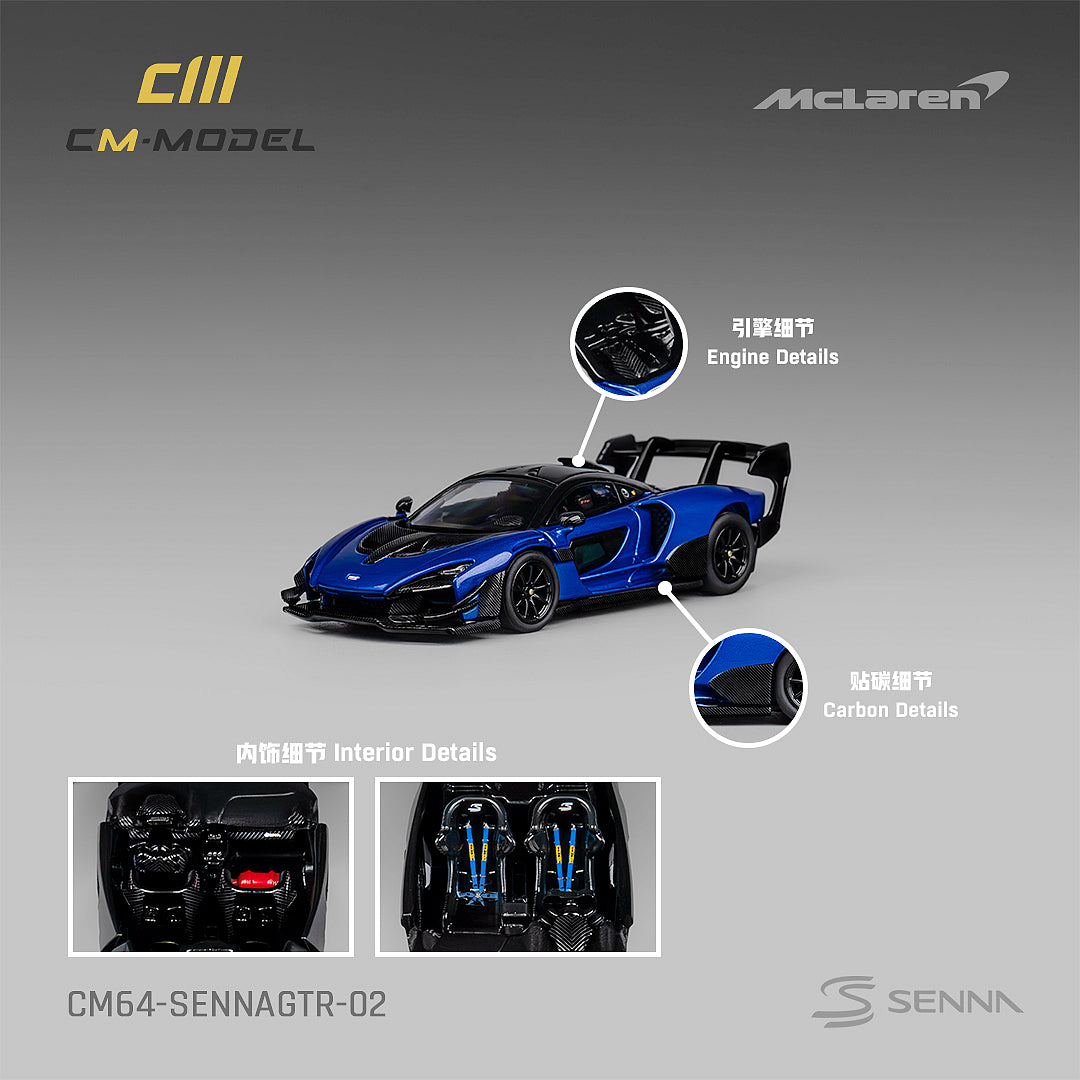 1:64 Mclaren Senna GTR Metallic blue GTR - CM64- SennaGTR-02