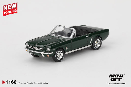 1/64  FORD MUSTANG CONVERTIBLE 1964 HIGHLAND GREEN  - MiniGT - MGT011166