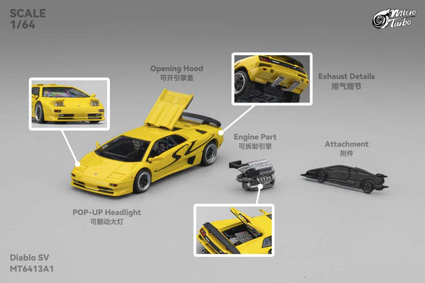 1/64 - Custom Diablo SV - Metallic Yellow - Micro Turbo - MT6413A1