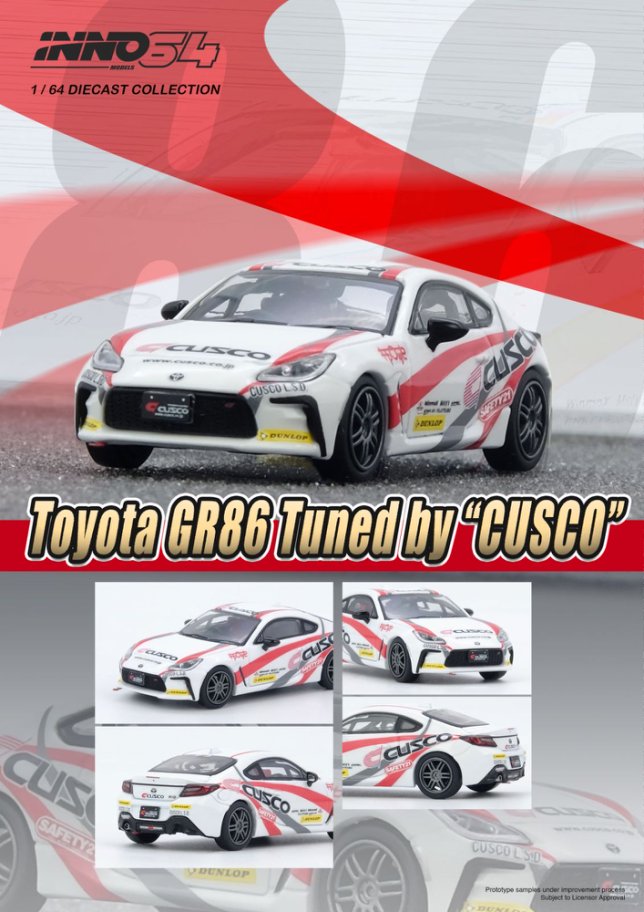 1/64 TOYOTA GR86 Tuned by "CUSCO"  - Inno64 - IN64-GR86-CUSCO