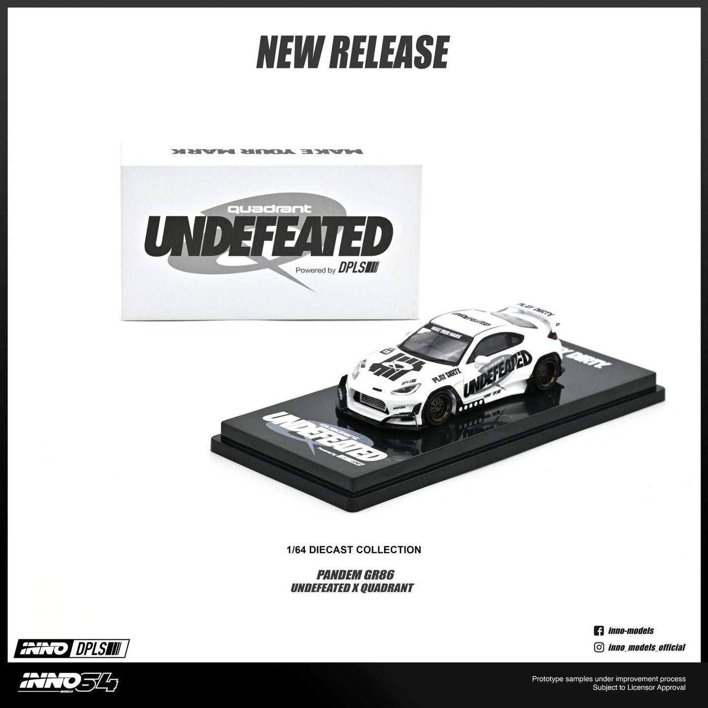 1/64 Toyota GR86 "PANDEM ROCKET BUNNY" UNDEFEATED X QUADRANT  - Inno64 - IN64-GR86-UNDXQDT