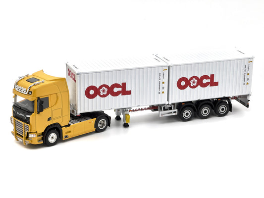 1/64 - Scania 730S with Two 20 Ft OOCL Trailer - Unique Model