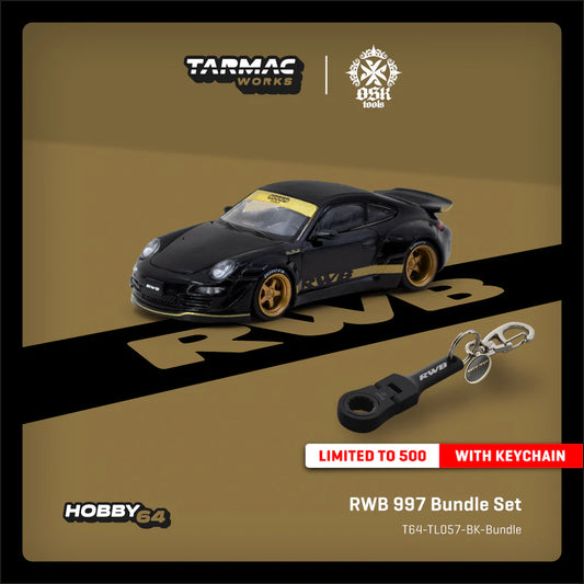 1:64 RWB 997 - BLACK - Tarmac Models - TC-T64-TL057-BK-Bundle