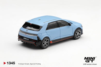 1/64 HYUNDAI IONIQ 5 N PERFORMANCE BLUE MATT (LHD) (KOREAN EXCLUSIVE) - Mini GT - MGT01345-L