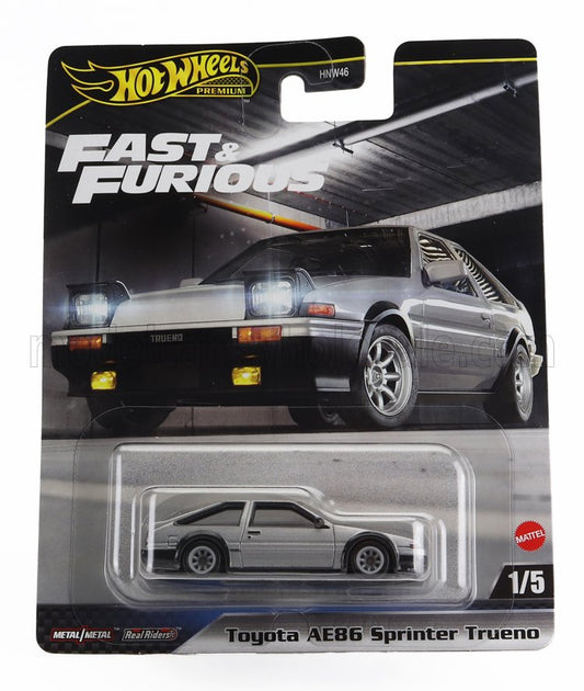 1/64 HOT WHEELS Premium TOYOTA - SPRINTER TRUENO (AE86) 1985 - FAST & FURIOUS TOKYO DRIFT 2006 - SILVER - HVR61-FPY86