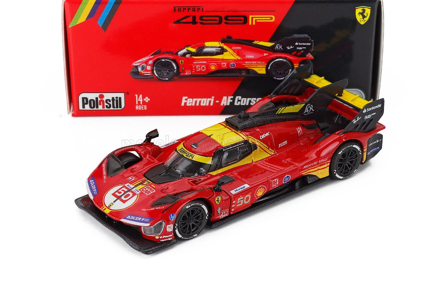 1/64 499P 3.0L TURBO V6 TEAM FERRARI AF CORSE N 50 WINNER 24h LE MANS 2024 ANTONIO FUOCO - MIGUEL MOLINA - NICKLAS NIELSEN- Polistil - 64FE02070