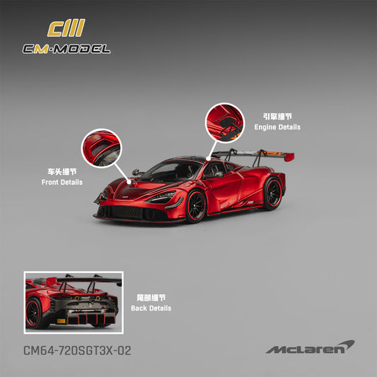 1/64 Mclaren 720SGT3X Metallic red - CM Models - CM64-720SGT3X-02