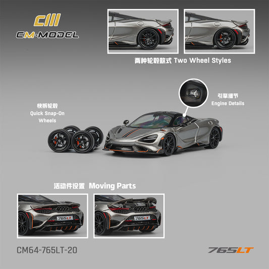 1/64 Mclaren 765LT Silver Gray 765LT  - CM Models - CM64-765LT-20