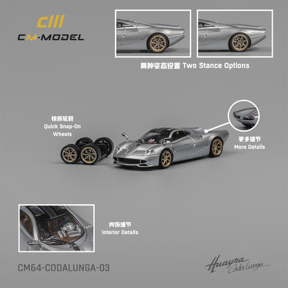 1:64 Pagani Codalunga Metallic silver- CM Models - CM64-Codalunga-03