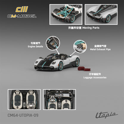 1:64 Pagani Utopia pearl white  with carbon - CM Models - CM64-Utopia-09