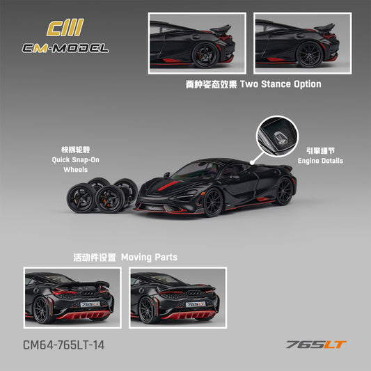 1:64 Mclaren 765LT Matt black 765LT-  CM Models - CM64-765LT-14