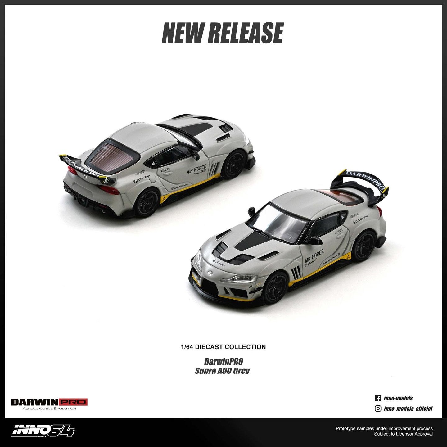 1/64 TOYOTA SUPRA A90 "DarwinPRO" Matt Grey - Inno64 - IN64-A90DP-MGRAY