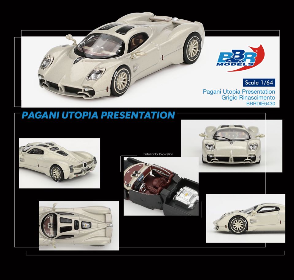 1/64 Pagani Utopia Presentation Grigio Rinascimento - BBRDIE6430