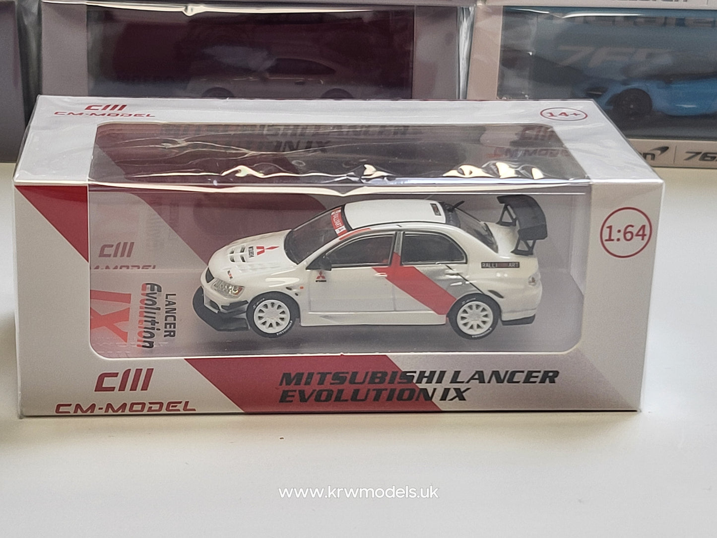 1/64 - MITSUBISHI - LANCER EVO IX BASE RALLY 2003 - WHITE RED SILVER - CM Models