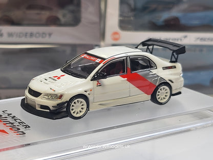 1/64 - MITSUBISHI - LANCER EVO IX BASE RALLY 2003 - WHITE RED SILVER - CM Models