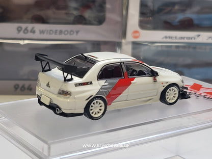 1/64 - MITSUBISHI - LANCER EVO IX BASE RALLY 2003 - WHITE RED SILVER - CM Models