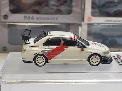 1/64 - MITSUBISHI - LANCER EVO IX BASE RALLY 2003 - WHITE RED SILVER - CM Models