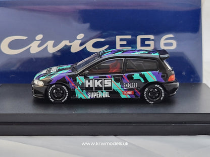 1/64  - Honda Civic EG6 HKS black camouflage - Street Weapon/Stance Hunters