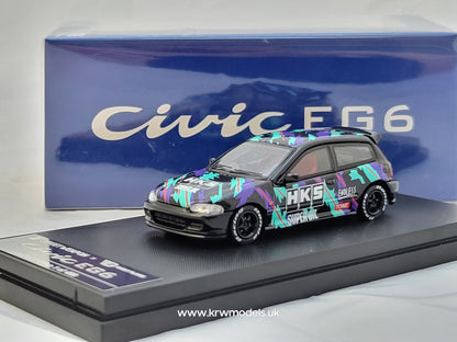 1/64  - Honda Civic EG6 HKS black camouflage - Street Weapon/Stance Hunters