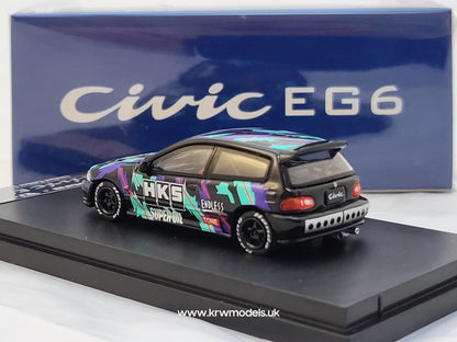 1/64  - Honda Civic EG6 HKS black camouflage - Street Weapon/Stance Hunters