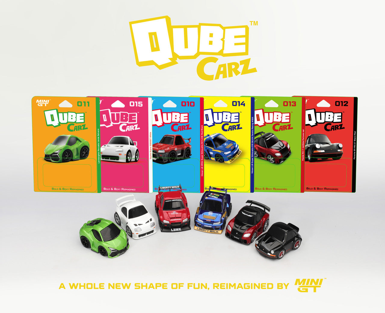 QUBECARZ SERIES 2 INNER PACK COMPLETE SET OF 6 STYLE CARS - MiniGT - QZ002PACK6