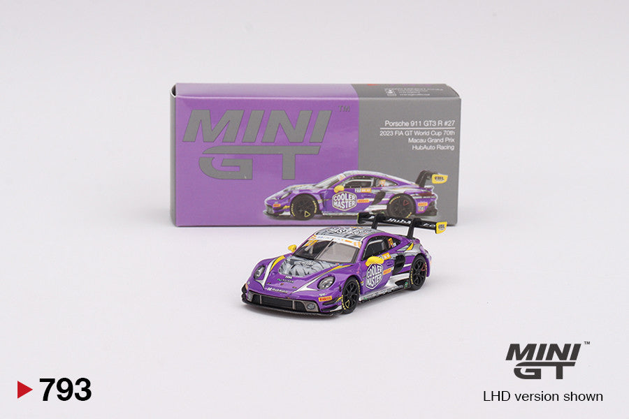 1/64 PORSCHE 911 GT3 R NO.27 HUBAUTO RACING 2023 FIA GT WORLD CUP 70TH MACAU GRAND PRIX (LHD) - Mini GT - MGT00793-L