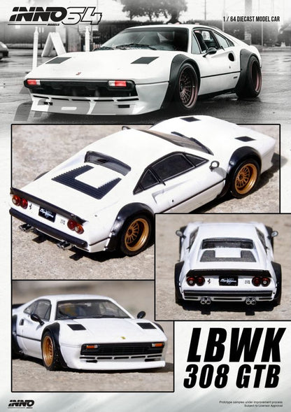 1/64 LBWK 308 GTB White - inno64 - IN64-LBWK308-WHI