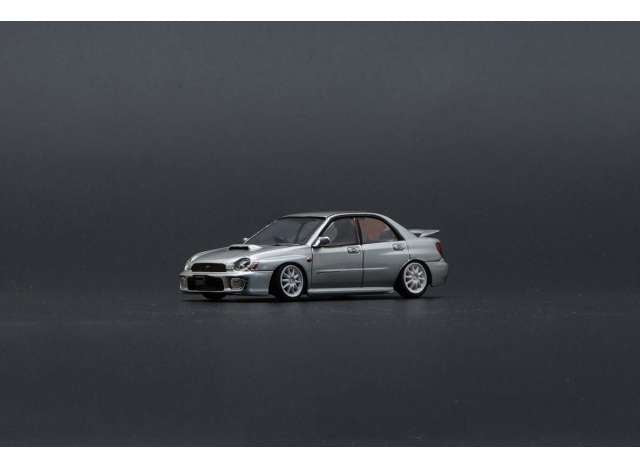 1/64 2001 Subaru Impreza WRX RHD with Extra Wheels, silver - BM64B0080rhd