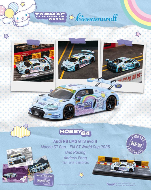 1/64 Audi R8 LMS GT3 evo II Macau GT Cup - FIA GT World Cup 2025 Uno Racing Adderly Fong - Tarmac Works - T64-043-25MGP36