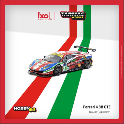 1/64 Ferrari 488 GTE 24h of Le Mans 2016 G. Bruni / J. Calado / A. Pier Guidi - Tarmac Models - T64-071-16WEC51
