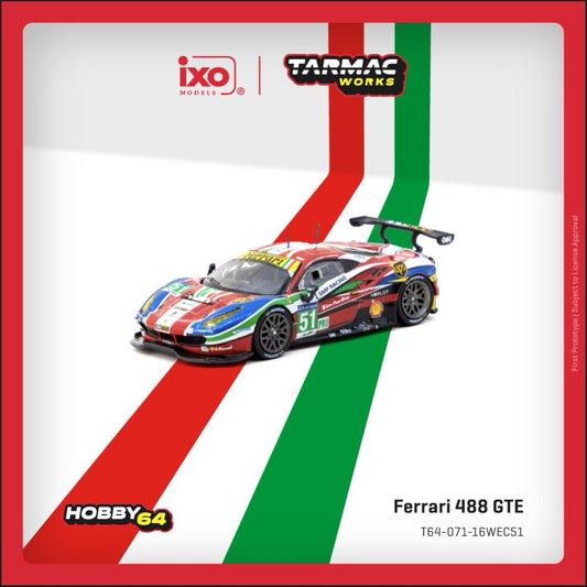 1/64 Ferrari 488 GTE 24h of Le Mans 2016 G. Bruni / J. Calado / A. Pier Guidi - Tarmac Models - T64-071-16WEC51