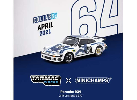 1:64 Porsche 934 #58 24h Le Mans 1977, blue/white - TC-T64MC003BUR (damaged outer box))