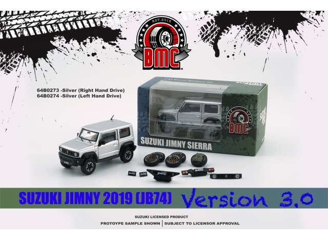 1/64 2019 Suzuki Jimny Sierra, silver left hand drive with lots of Extra Parts. - BM Creations - BM64B0274