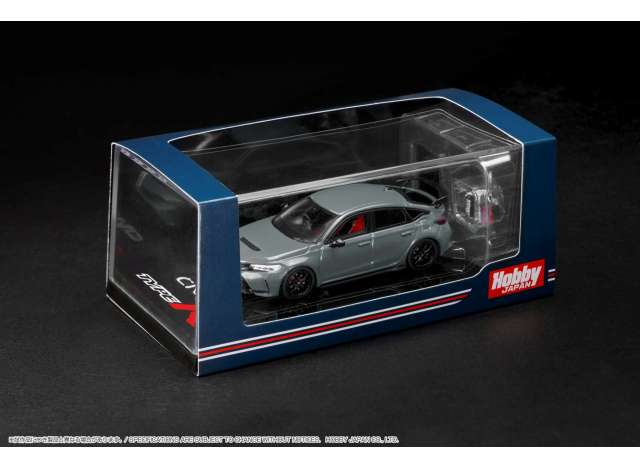 1/64 Honda Civic Type R (FL5) with Engine Display Model, sonic grey pearl - Hobby Japan - HJ641063GM