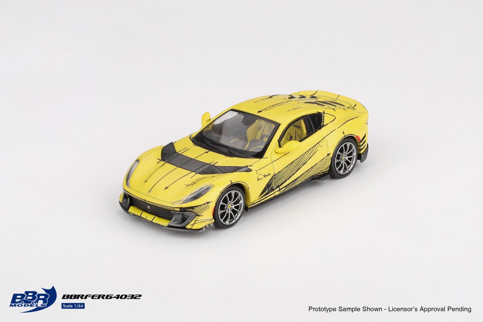 1/18 BBR Ferrari 812 Competizione A Three-layer Yellow Resin Car Model Limited 200 Pieces 1/18 BBR Ferrari 812 Competizione A Three-layer Yellow Resin Car Model Limited 200 Pieces