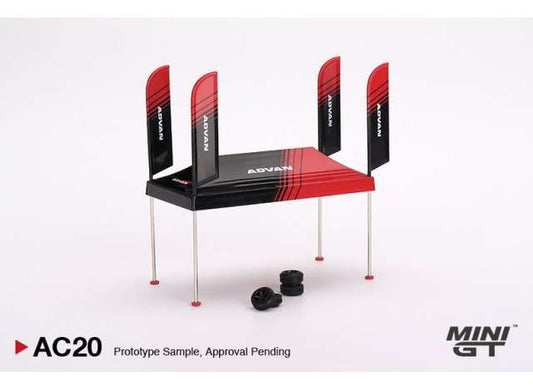 1/64 Paddock Service Tent Set 2023, black/red - Mini GT