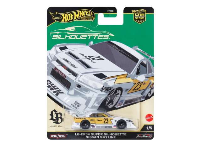 1:64 Hot Wheels - LB-ER34 Super Silhouette Nissan Skyline, white/yellow 1/5  - 2024 dash 976G RealRiders.