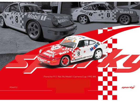 1/64 1992 Porsche 911 (964) #8 Rs Mobil1 Carrera Cup, red/white - Sparky - TinyYO64012