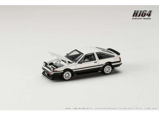 1/64 Toyota Sprinter Trueno Late Version JDM Style, white/black - Hobby Japan - HJ645052WB