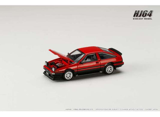 1/64 Toyota Sprinter Trueno Late Version JDM Style, red/black - Hobby Japan - HJ645052RB