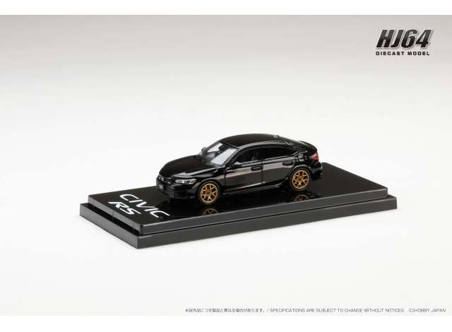 1:64 Honda Civic RS Customized Version, crystal black pearl - Hobby Japan - HJ642046BBK