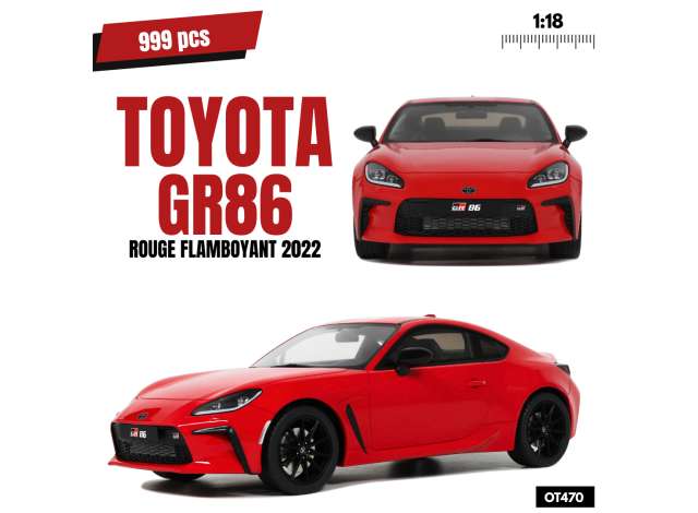 1/18 2022 Toyota GR86 Rouge Flamboyant red - Otto Models - OTT470