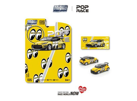 1/64 Pandem Yaris Mooneyes, yellow/black - Poprace Enigma PRE017
