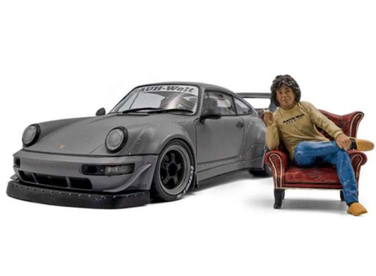 1/18 - PORSCHE - 911 964 RWB BODYKIT COUPE WITH AMERICAN DIORAMA FIGURE 2016 - NARDO GREY - Solido 1801641