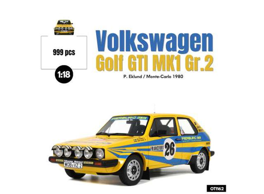1/18 1980 Volkswagen Golf GTI MK1 GR.2 #26 P. Eklund Monte-Carlo - Otto Models - OT1162