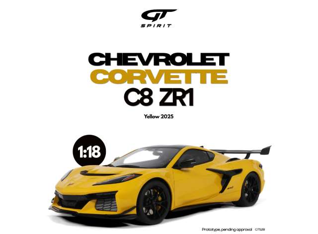 1/18 - 2025 Chevrolet Corvette C8 ZR1, yellow - GT528 - GT Spirit