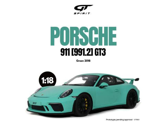 1/18 - 2018 Porsche 911 (911.2) GT3, green - GT550 - GT Spirit