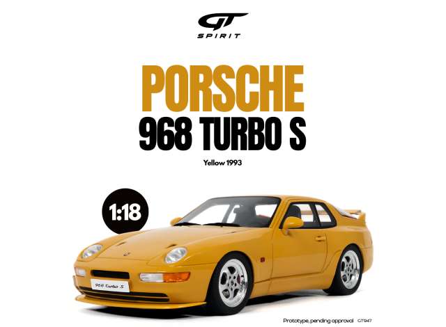 1/18 - 1993 Porsche 968 Turbo S, yellow- GT947 - GT Spirit