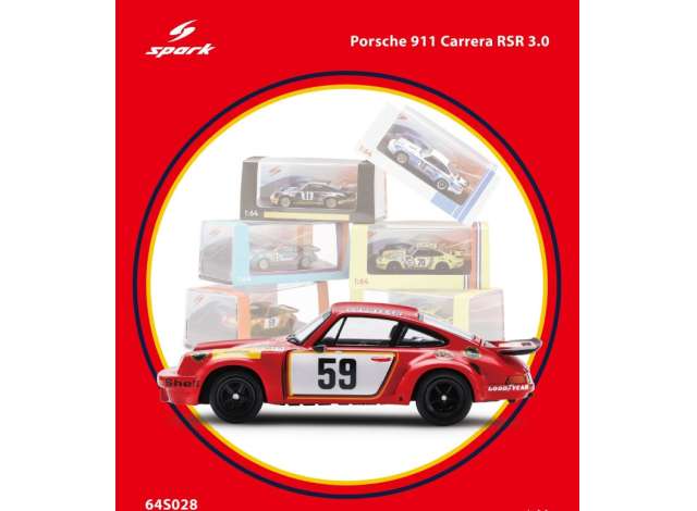 1/64 1975 Porsche 911 Carrera RSR 3.0 #59 T.Schenken /H.Ganley 24H Le Mans - Spark - spa64S028